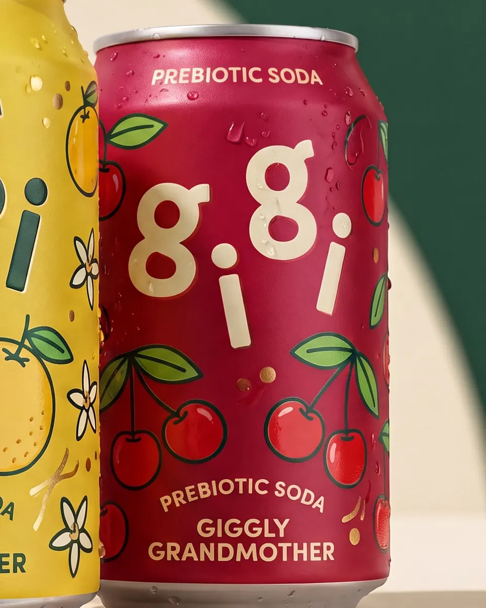 Cherry can standing on the shelf with the rest of the range